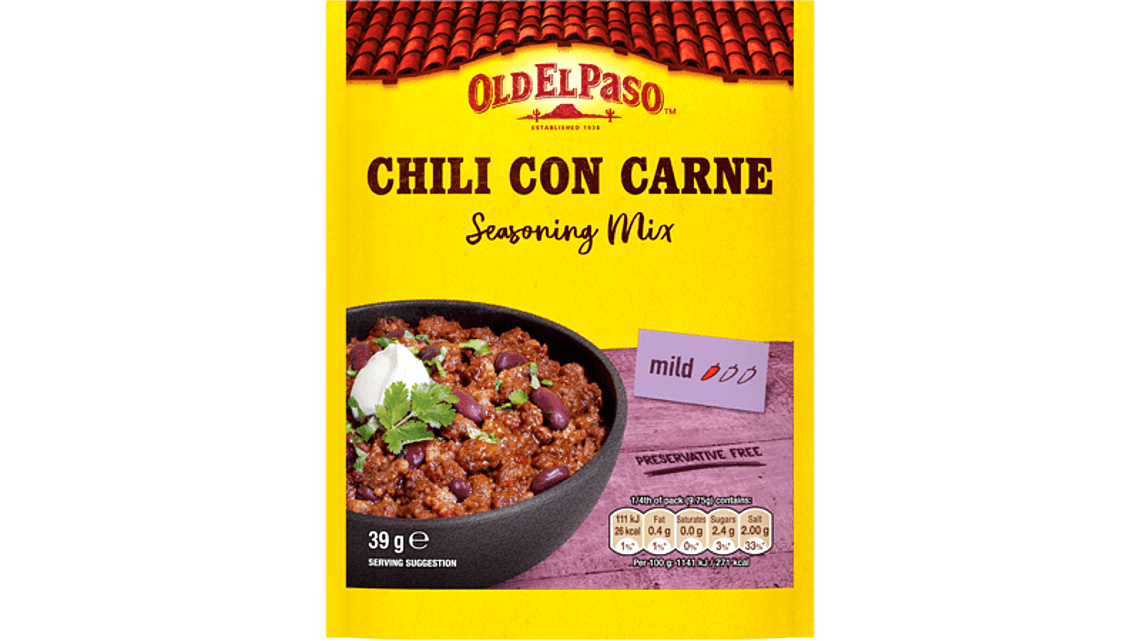 appel Jeg klager bestikke Chili Con Carne Seasoning Mix - Mexican Spices - Old El Paso