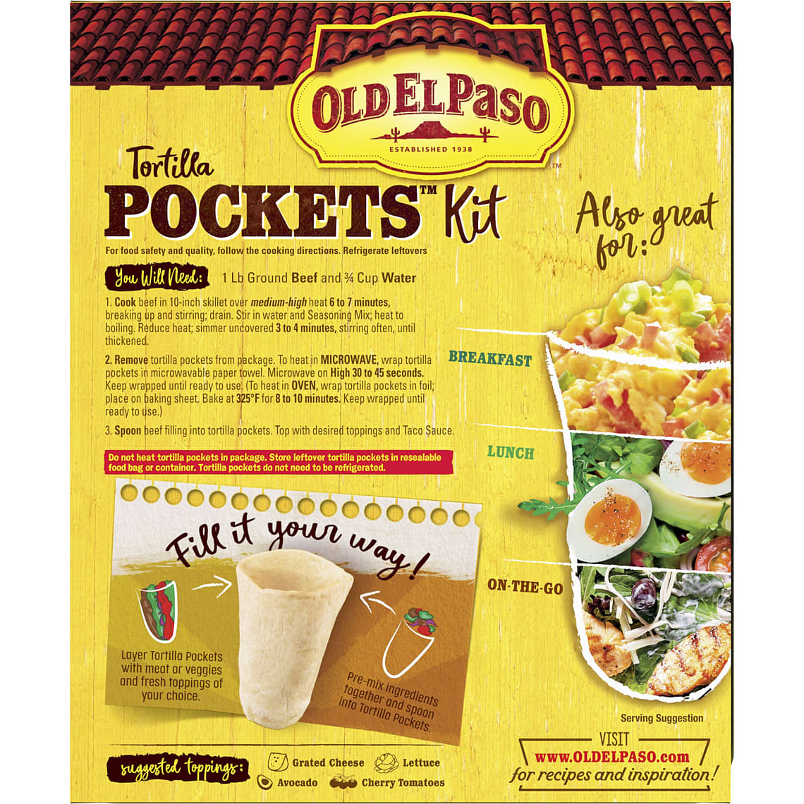 Old El Paso Tortilla Pockets Dinner Kit, 12.4 oz 