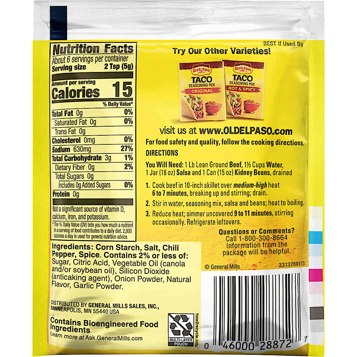 Chili Seasoning Mix Authentic Mexican Dishes Old El Paso