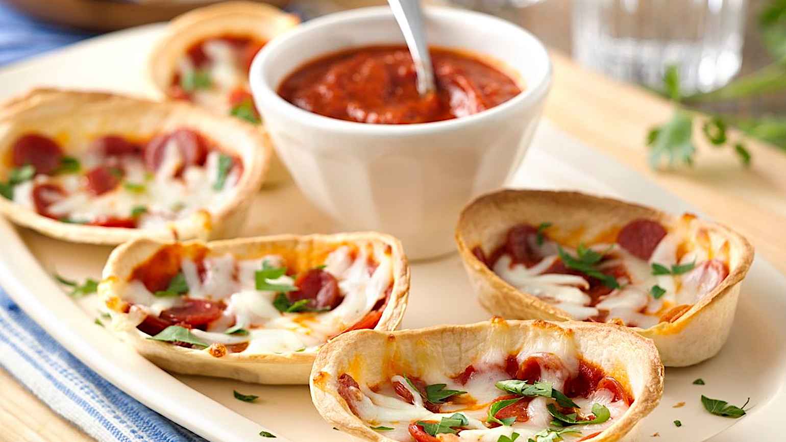 Mini Pepperoni Pizza Bowls Recipe from Old El Paso - Old El Paso