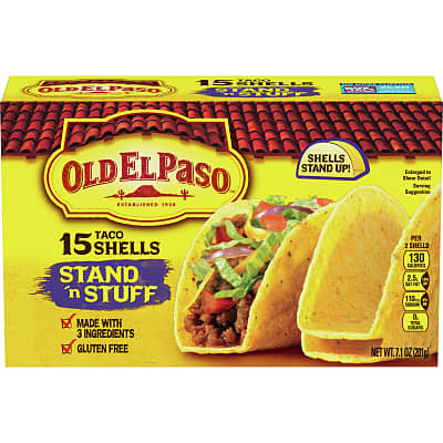 Stand N Stuff Taco Shells Mexican Tacos Old El Paso For hard shells, set them on a baking sheet and wrap crispy cauliflower stands in for meat in these vegetarian tacos with a zippy vegan chipotle lime crema and a crunchy slaw. 15 stand n stuff taco shells