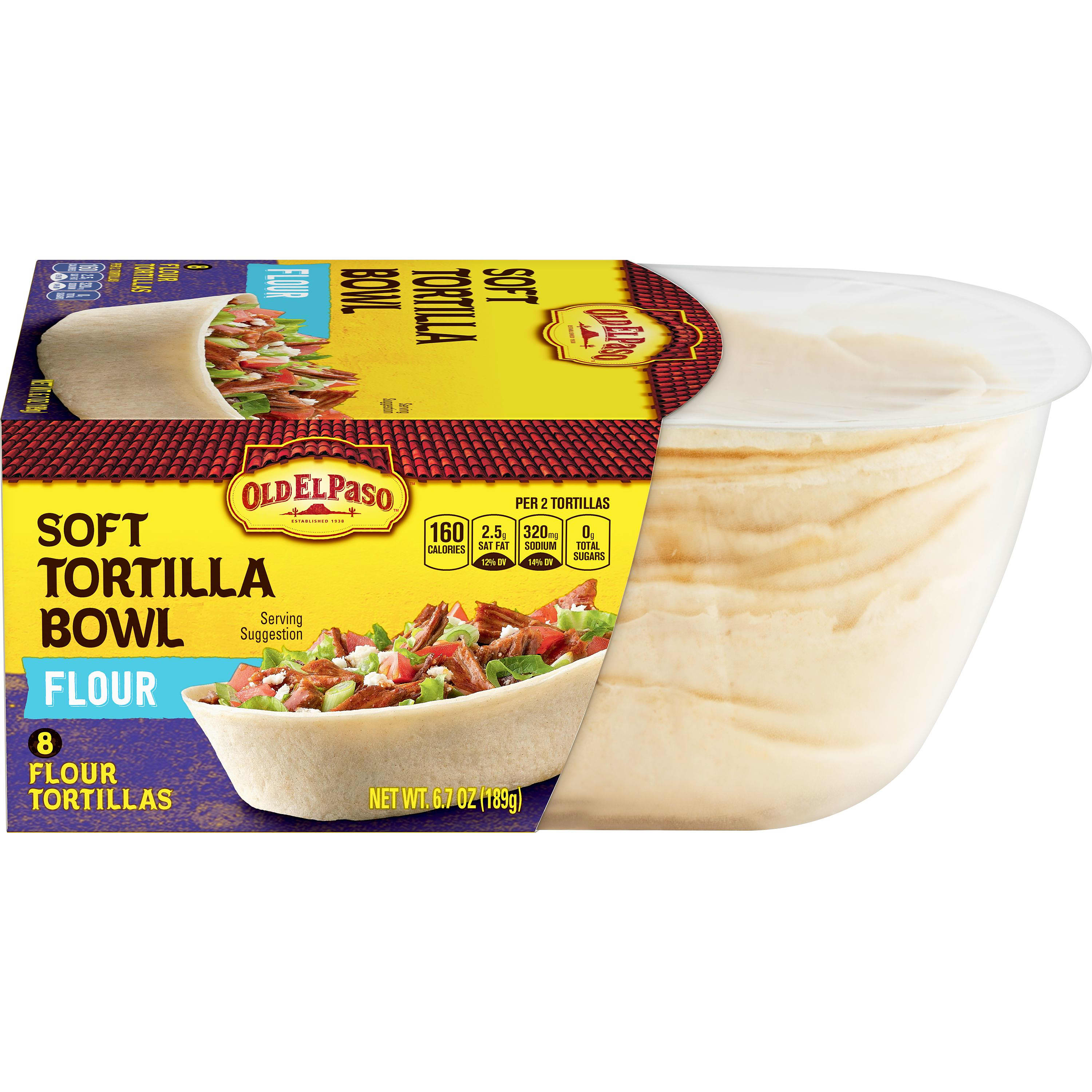 Soft Flour Tortilla Bowls Fun Easy To Hold Old El Paso That depends on the kind of taco you get, and whether it's a hard or soft shell. 8 soft flour tortilla bowls