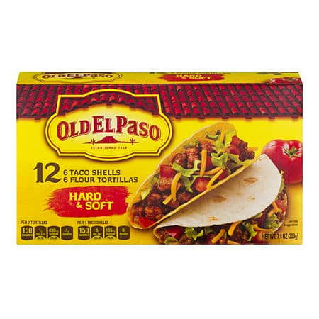 Hard Soft Taco Shells Authentic Mexican Old El Paso Lightly brush six corn tortillas on both sides with vegetable oil. hard and soft taco shells 7 4 oz