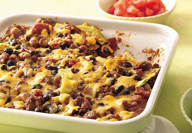 Beef and Bean Tortilla Bake