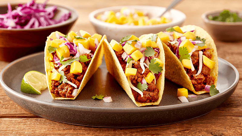 Beef Tacos with Mango Salsa