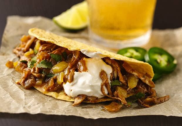 Beer Braised Chicken Tacos