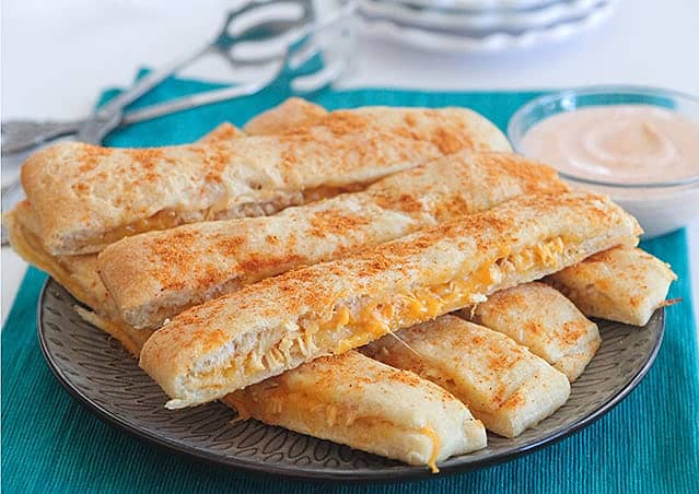 Cheesy Chicken Taco Breadstick Dippers