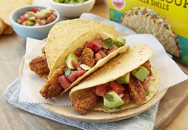 Crispy Chicken Tacos with Guacamole Salsa