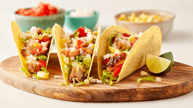 Grilled Mexican Chicken Caesar Tacos