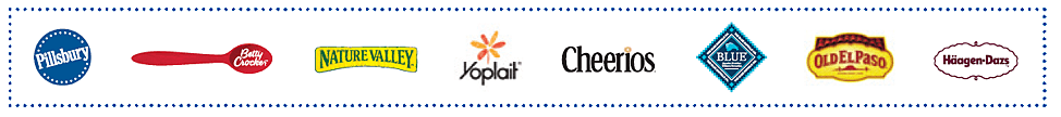 Multiple brands logo in a row