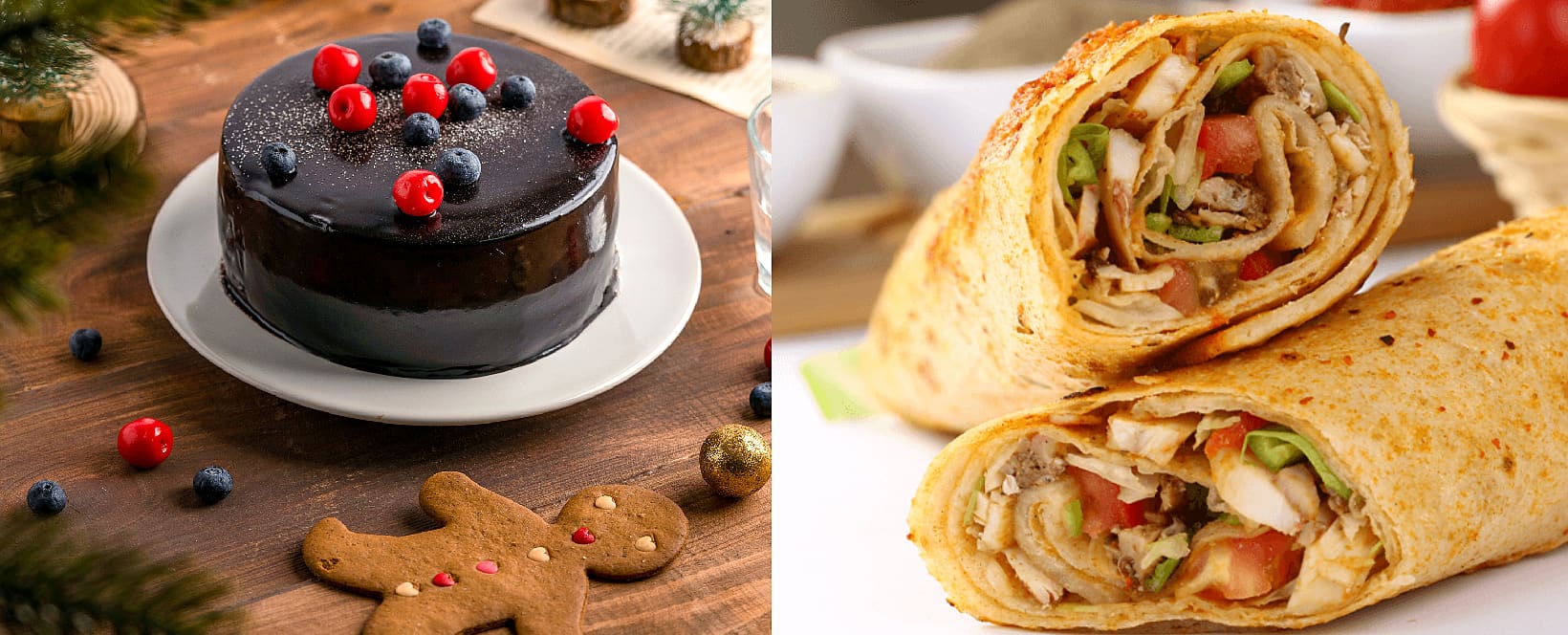 Chocolate cake and Tortilla
