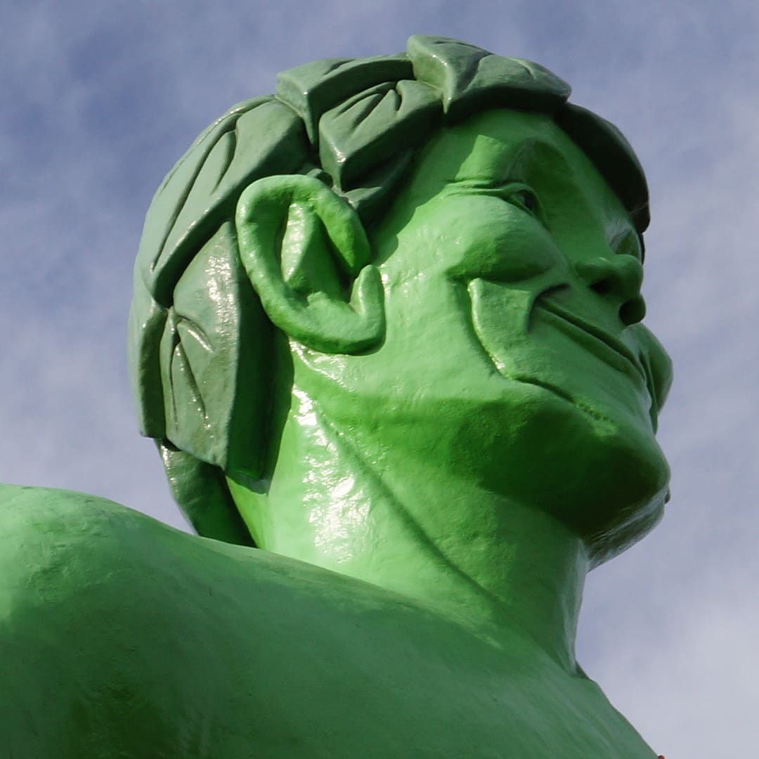 Green Giant statue in Blue Earth, MN