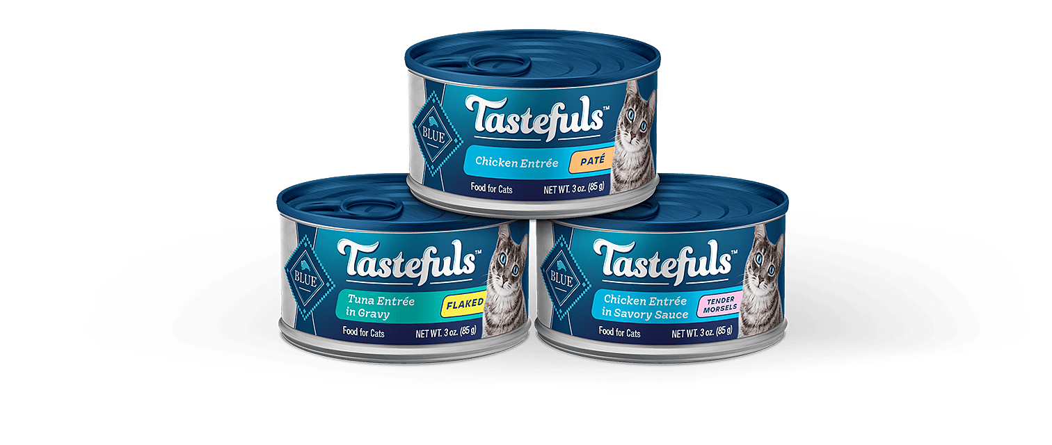 Blue Buffalo Tastefuls cans stacked
