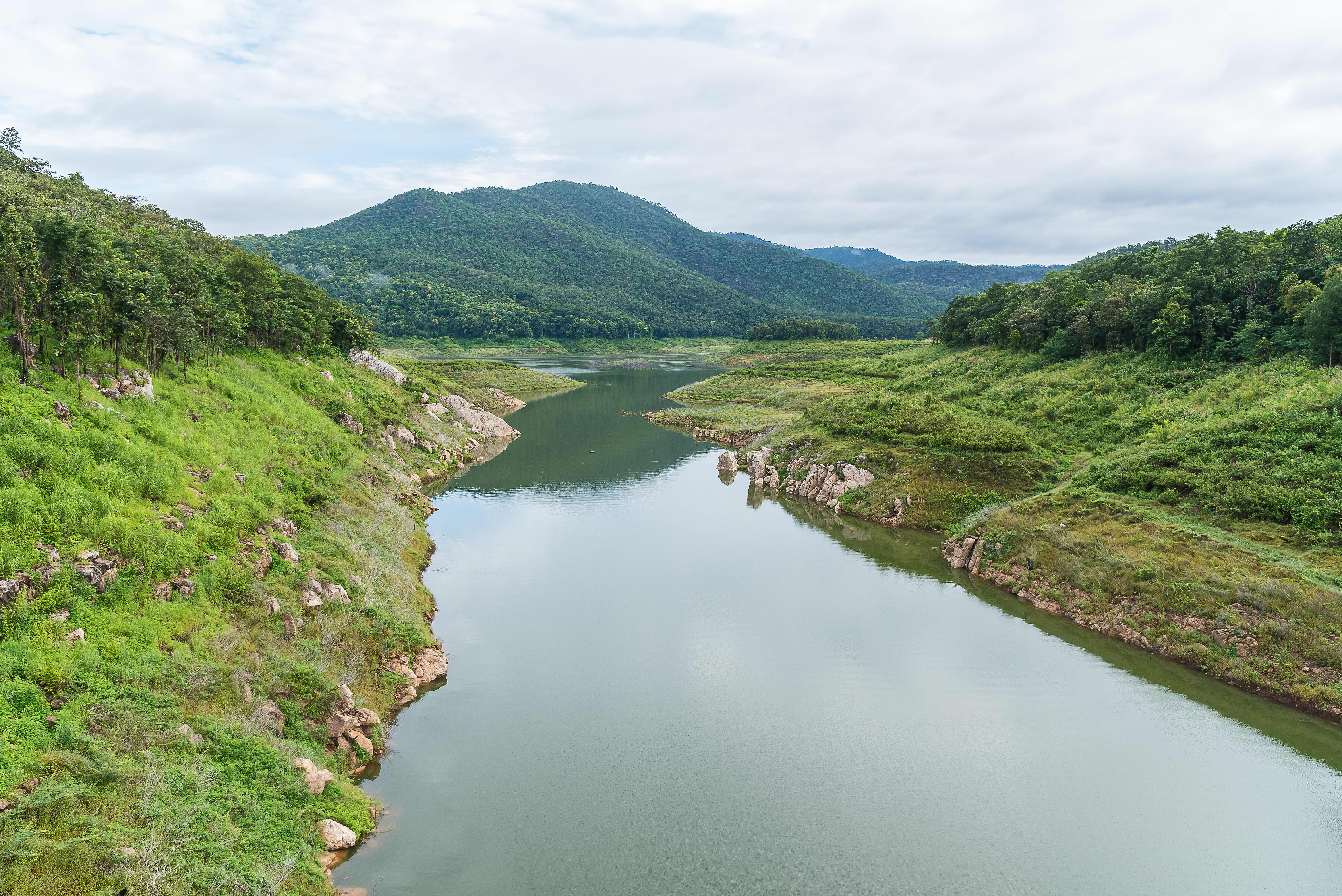 Watershed running between hills