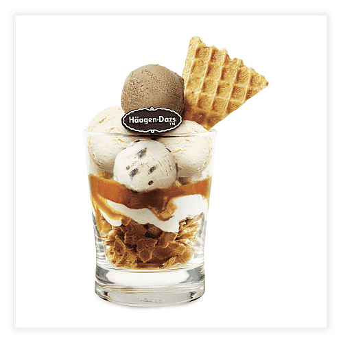 A glass filled with ice cream