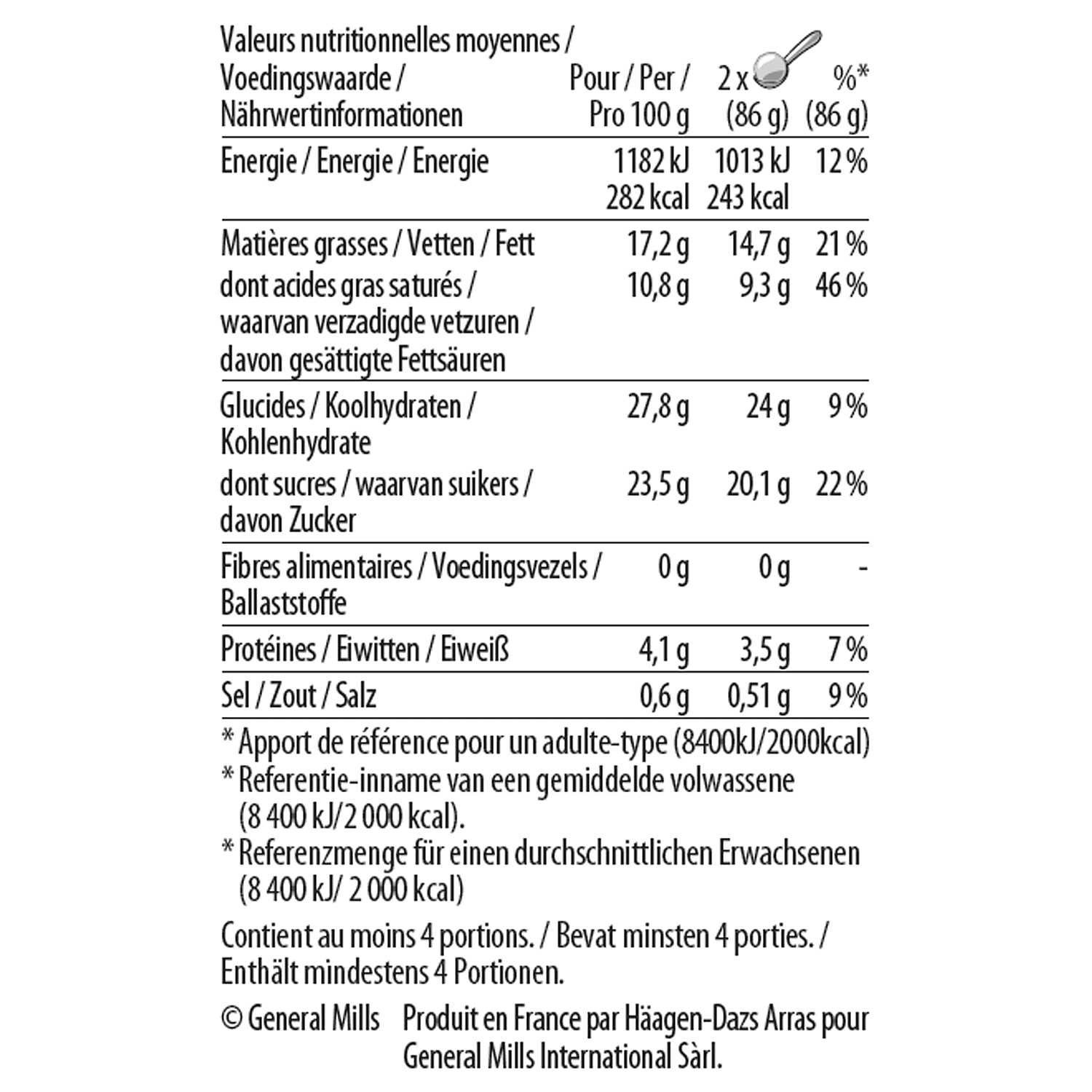 salted caramel pint nutrition 