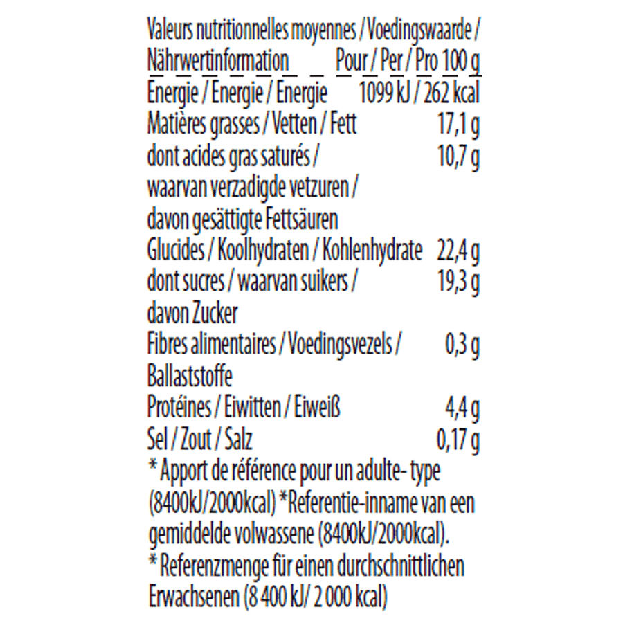 cookies cream minicup nutrition