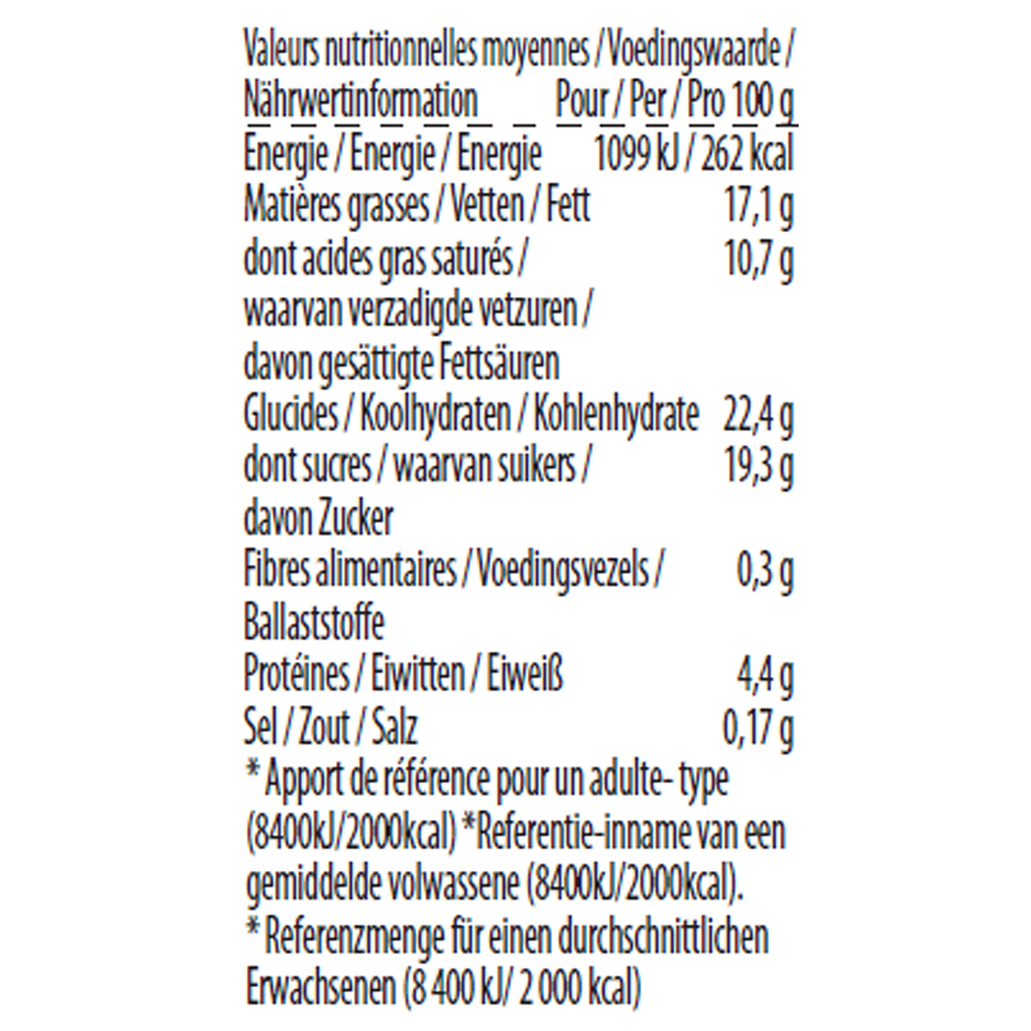 cookies and cream minicup nutrition