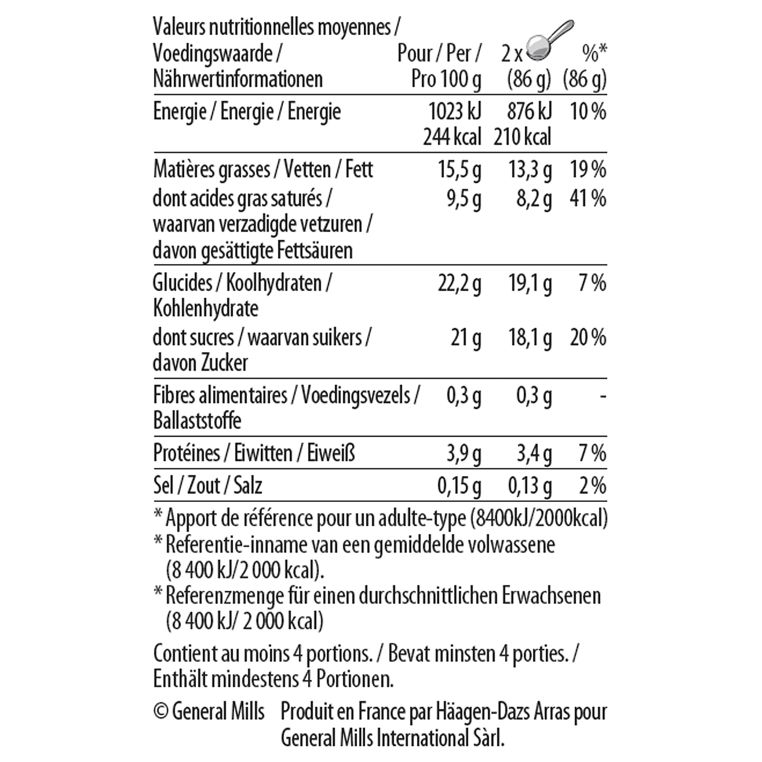 strawberry and cream pint nutrition