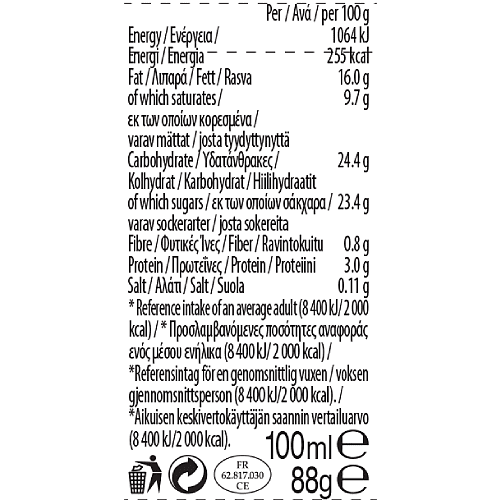 summer berries and cream minicup nutrition