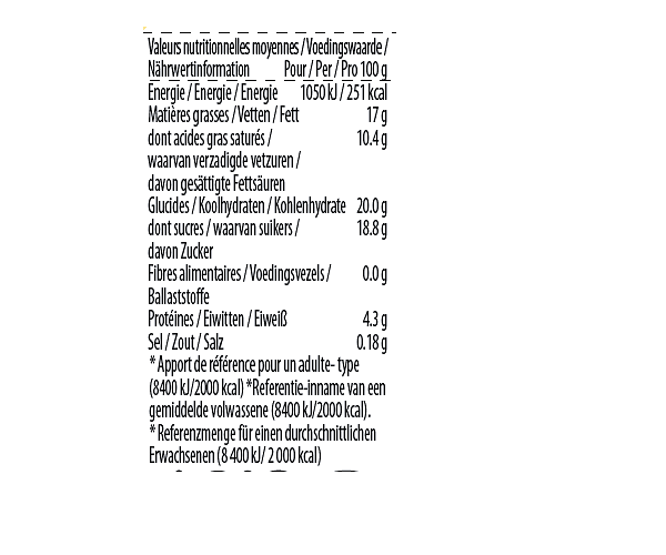 vanilla minicup nutrition