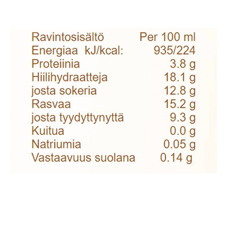 Vanilla Pint Nutrition