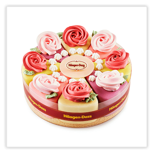 Haagen Dazs decorated cake in Happiness of flower theme