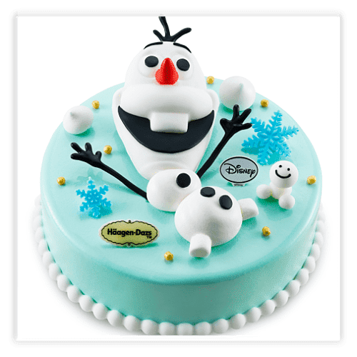 Haagen Dazs decorated cake in Olaf 