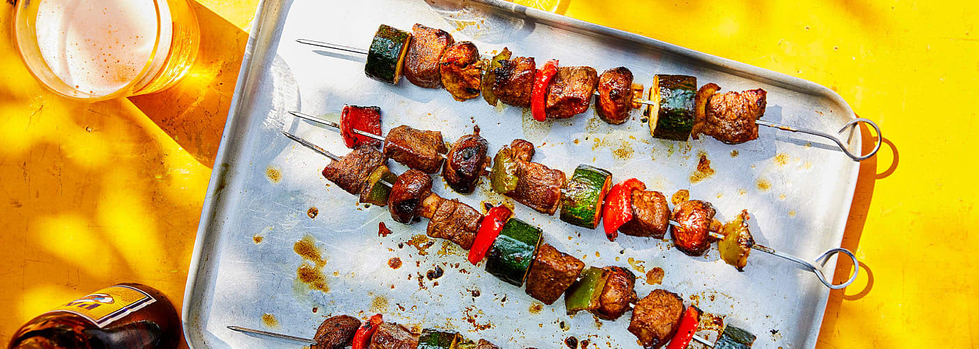 steak veggie smoky bbq skewers