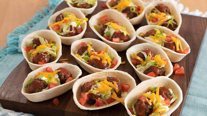 Bouchées De Tacos Aux Boulettes De Viande