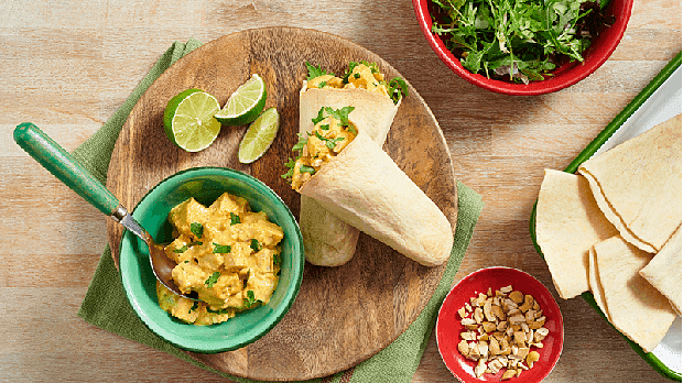 Pockets salade-poulet au curry