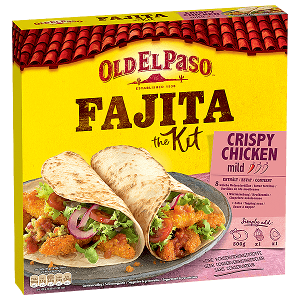 un kit de fajitas au poulet croustillant doux Old El Paso, 555 g