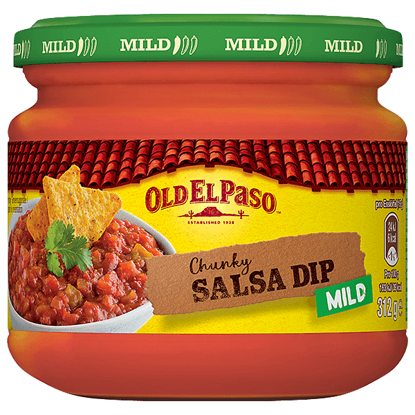 ein Glas Old El Paso Mild Chunky Salsa Dip, 312g
