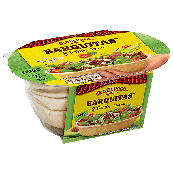 un paquete de barquitas de tortilla Old el paso 8 uds