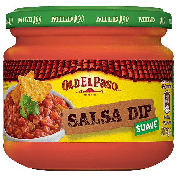 un frasco de vidrio de salsa dip mexicana suave Old el paso, 312g
