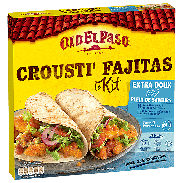 Kit de fajitas crousti extra douces Old El Paso 521g