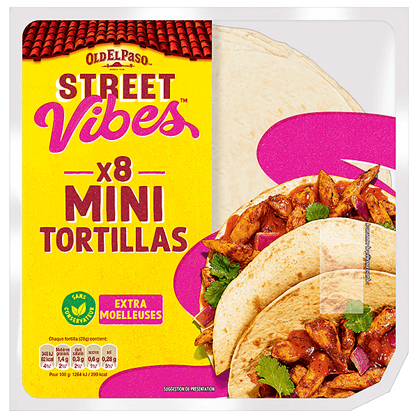 paquet de mini tortillas Old El Paso Street Vibes 220g