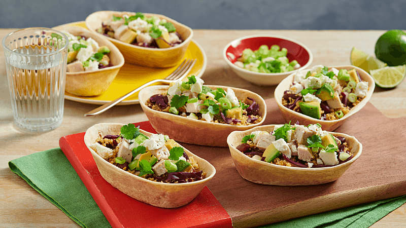 Chicken and Veggie Grain Bowl Boats - Lunch Recipes - Old El Paso