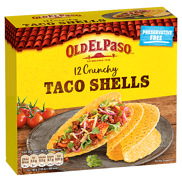 pack of Old El Paso's crunchy taco shells (156g)