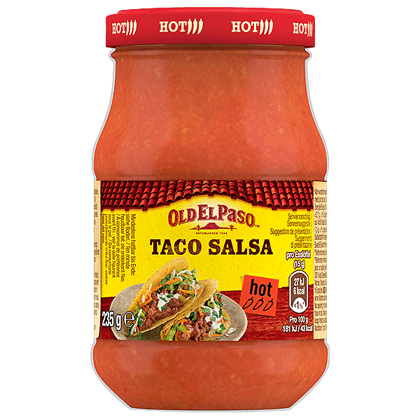 una bottiglia di salsa piccante Old El Paso Taco, 235 g