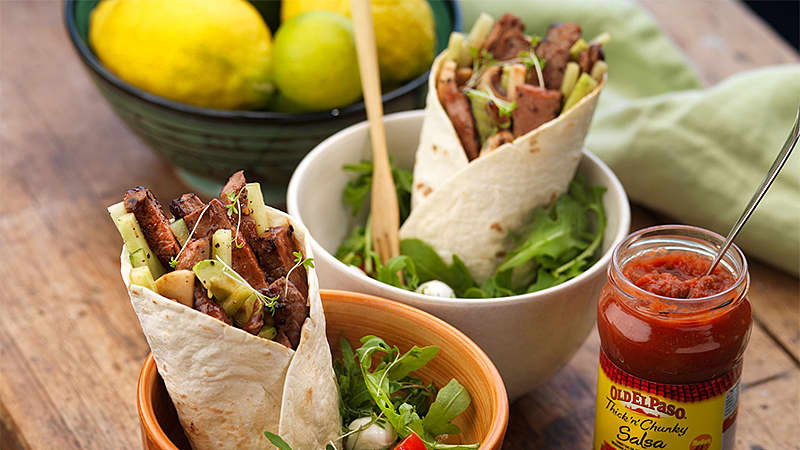 fajitas-with-shredded-beef-and-mushrooms