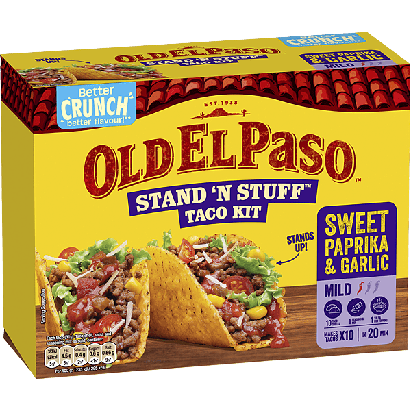 Old El Paso Stand 'N' Stuff Paprika & Garlic Crunchy Taco Kit 312G