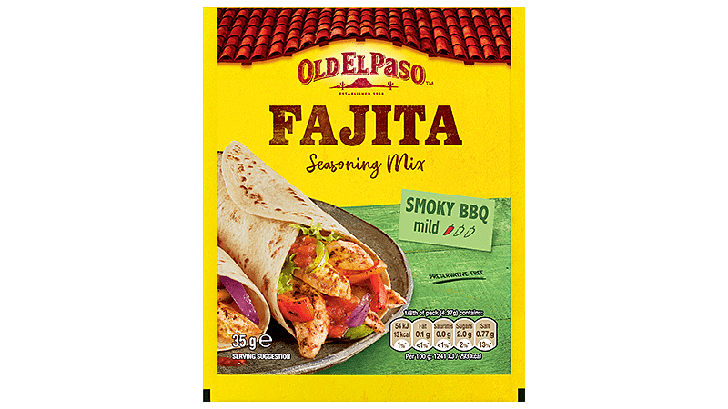 pack of Old El Paso's smoky BBQ fajita spice mix (35g)