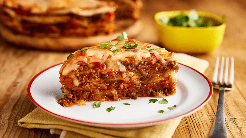 Cheesy Mexican Lasagne Recipe - Tortilla Lasagna - Old El Paso