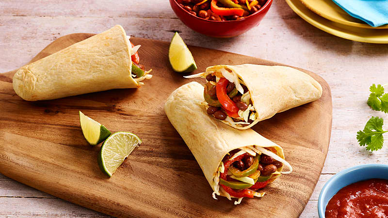 Vegan Crunchy Bean & Pepper Pockets Wrap - Vegan Mexican Recipes - Old El Paso