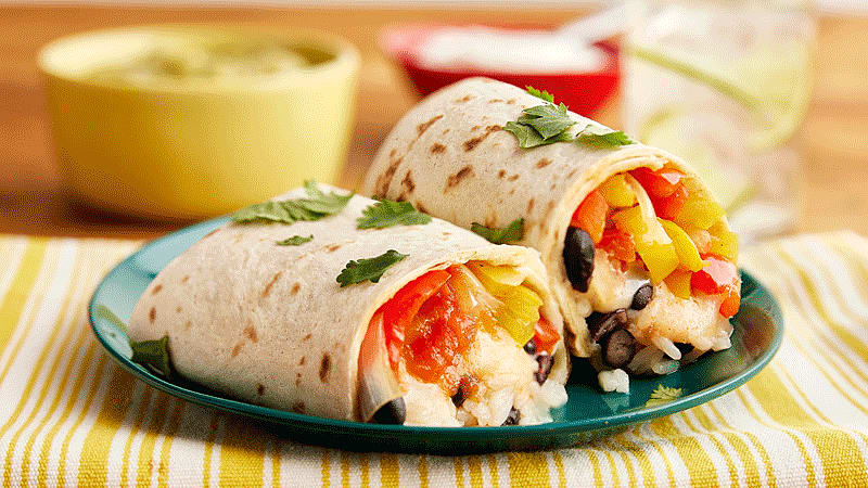 Christmas Vegetarian Fajita Burritos - Mexican Recipes - Old El Paso