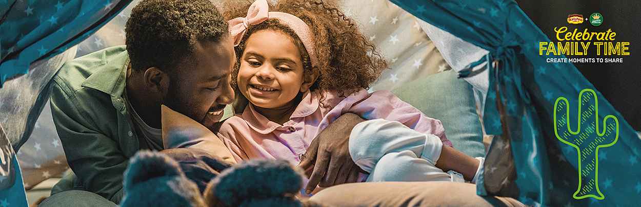 Celebrate Family Time - Old El Paso - LeBron James Family Foundation - Dad and daughter in a tent