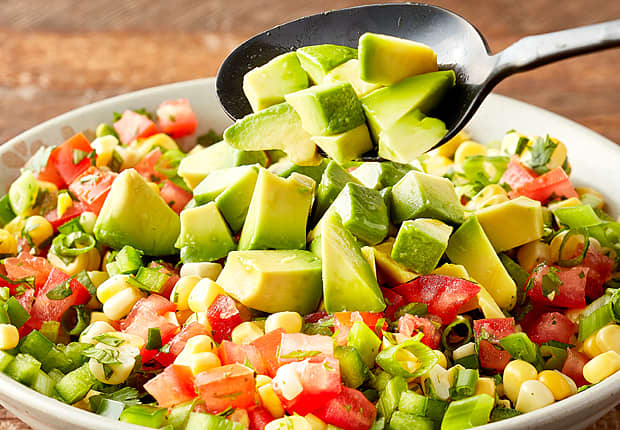 Step 4: Then gently stir in diced avocado.