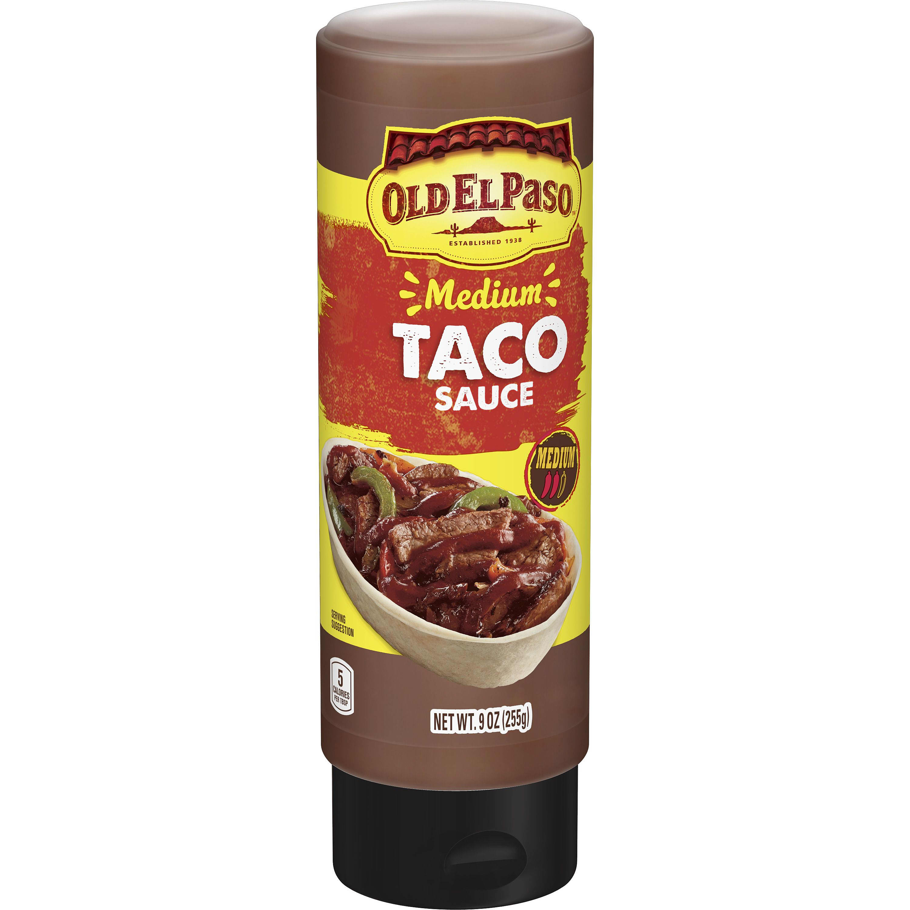 Old El Paso Taco Sauce, Medium, Squeeze Bottle, 9 oz.