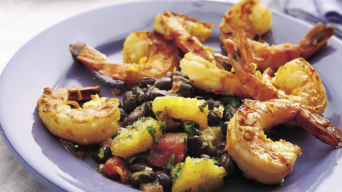 Calypso Shrimp with Black Bean Citrus Salsa - Mexican Recipes - Old El Paso